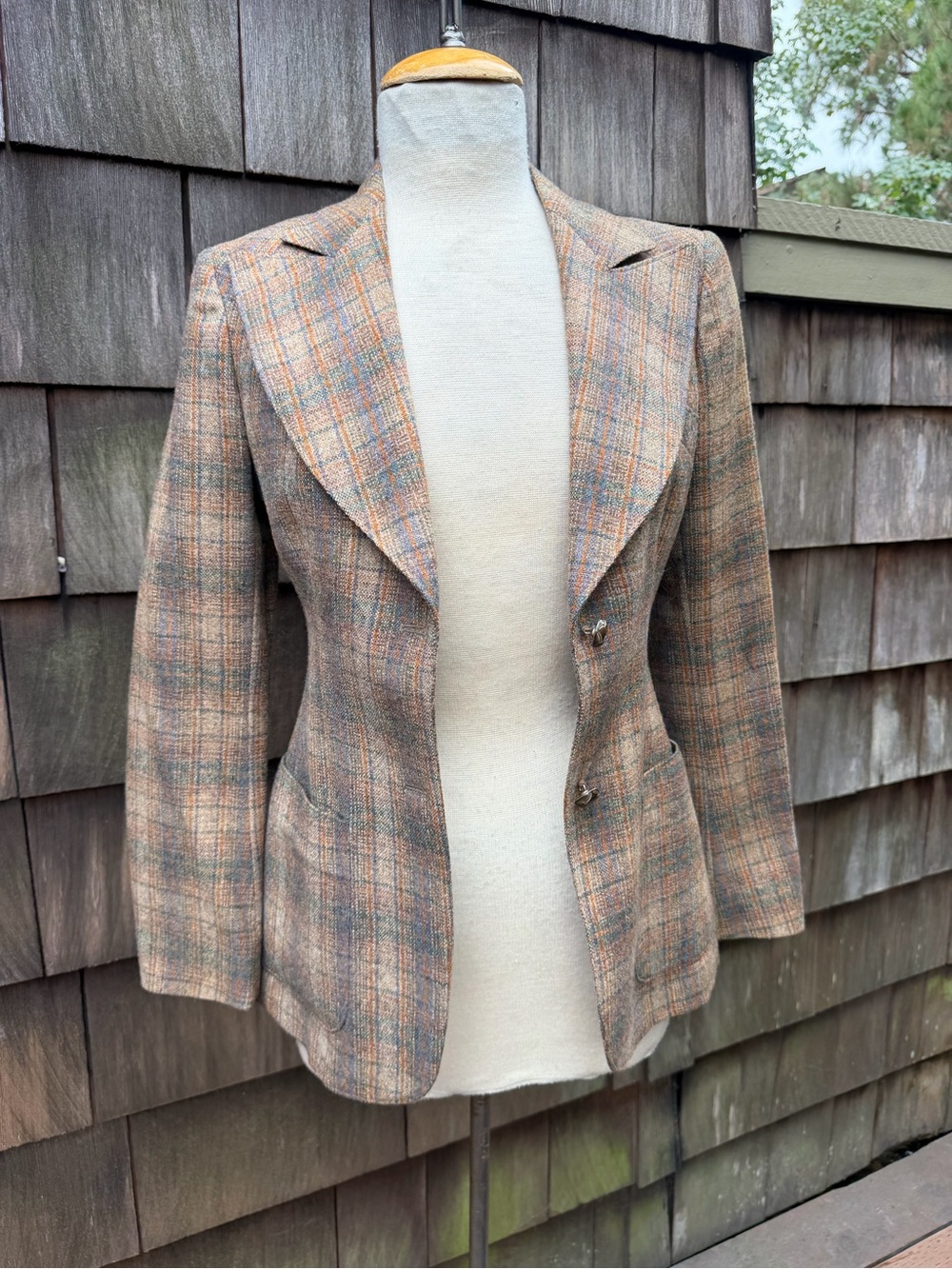 Vintage preppy classic tailored blazer wool plaid pockets lined S Joseph Magnin - Picture 8 of 10